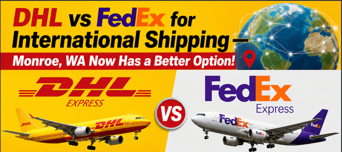 DHL vs FedEx for international shipping — Monroe, WA now has a better option