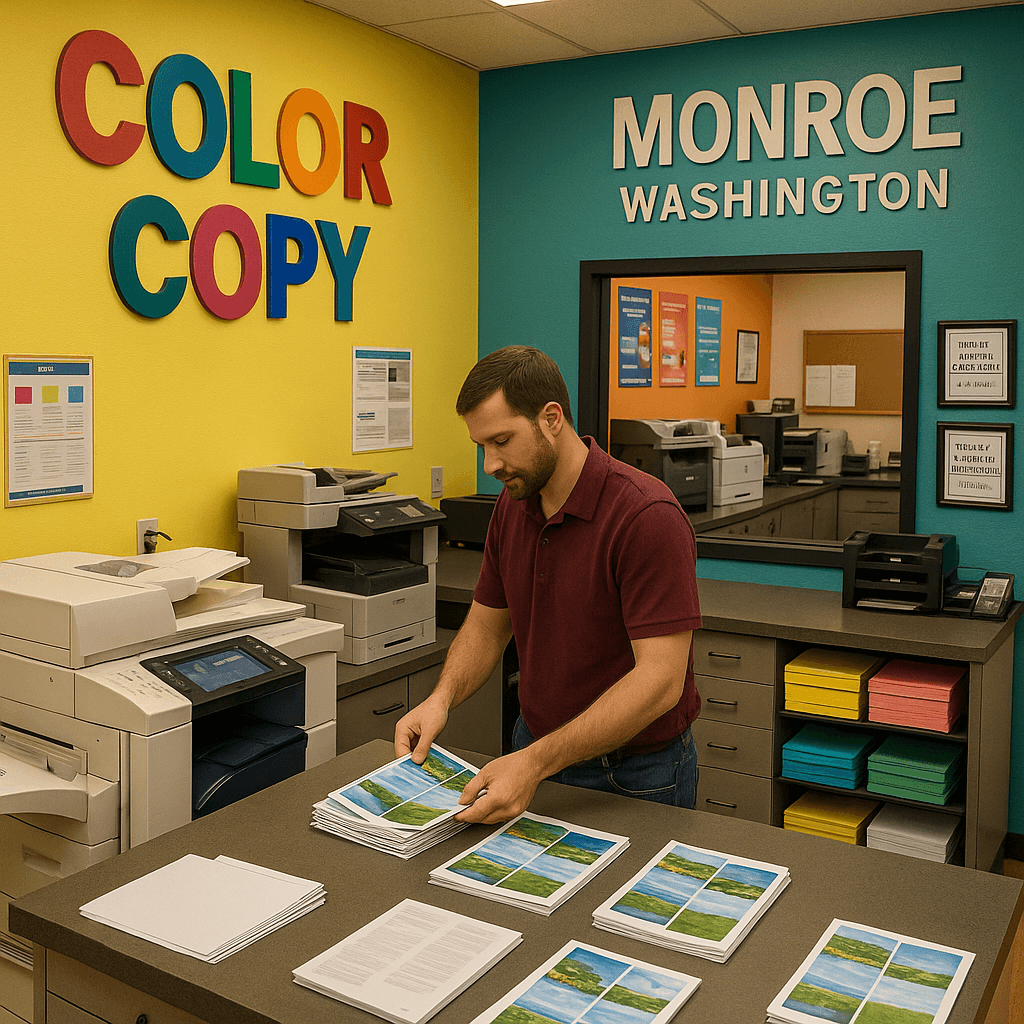 Color copies and print jobs at The Mail Station Monroe