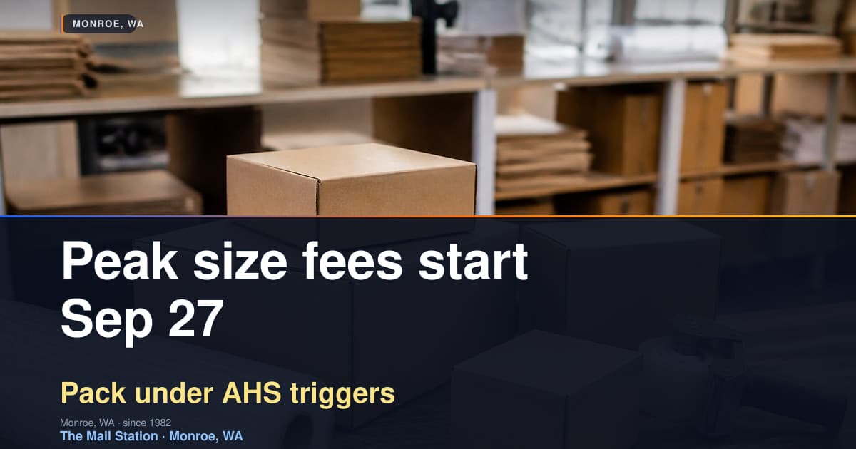 Peak Size Fees Start Sep 27 — How Do You Stay Under?