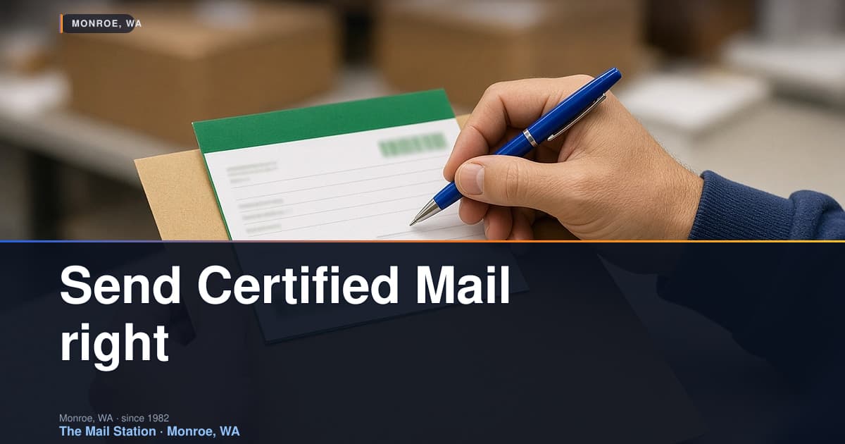 How to Send USPS Certified Mail in Monroe, WA
