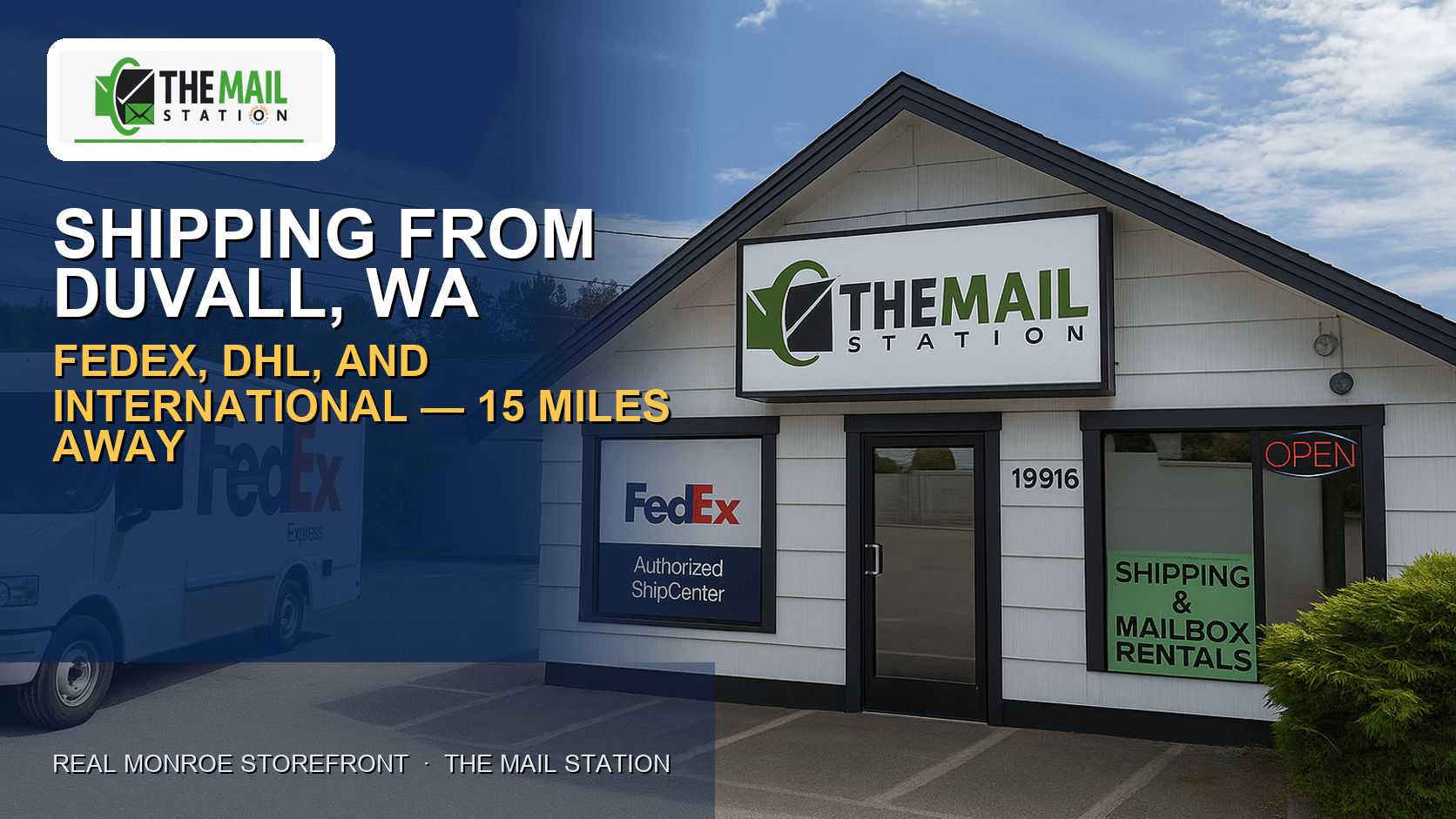 Shipping From Duvall, WA: FedEx, DHL & International — 15 Miles North