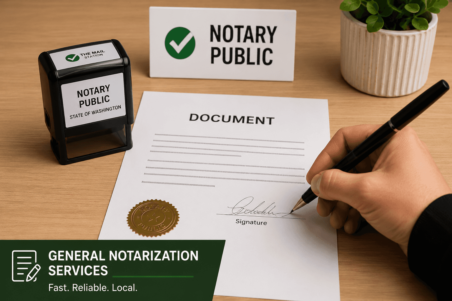 General notarization document with notary public stamp and signature area