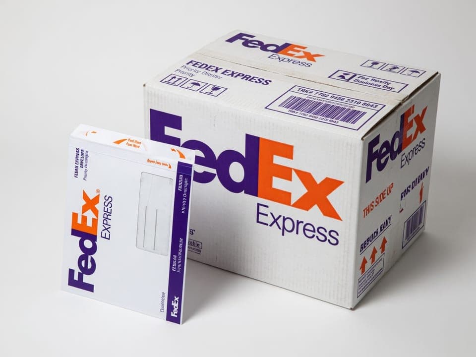 FedEx Express envelope and box