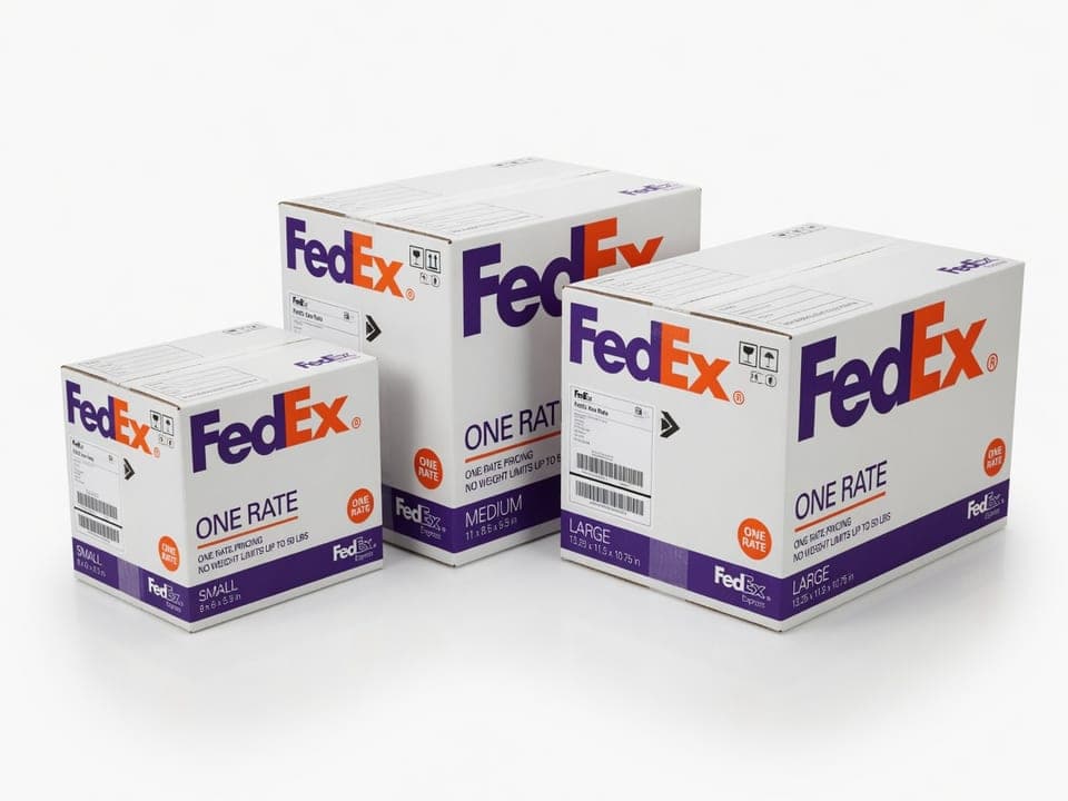 FedEx One Rate small, medium, and large boxes