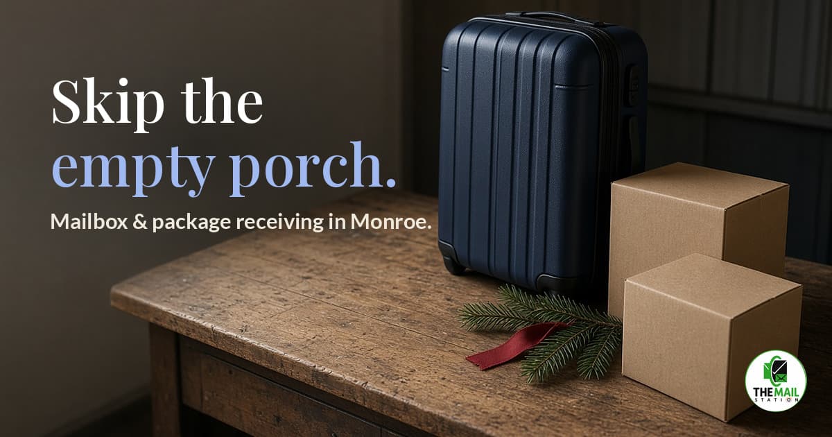 Secure mailbox rental facility for holiday package receiving