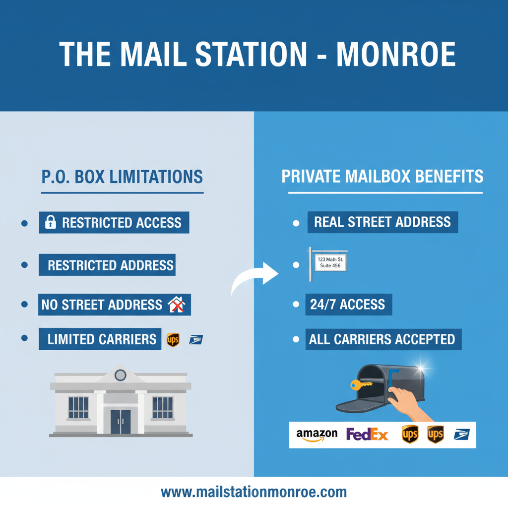 Why Choose a Private Mailbox Instead of a P.O. Box in Monroe?
