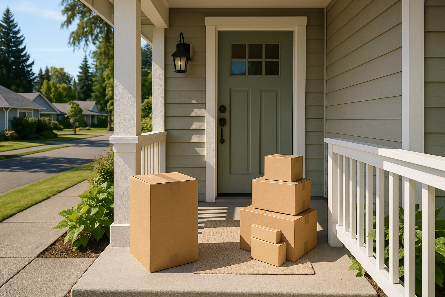 packages left on porch showing porch pirate risk